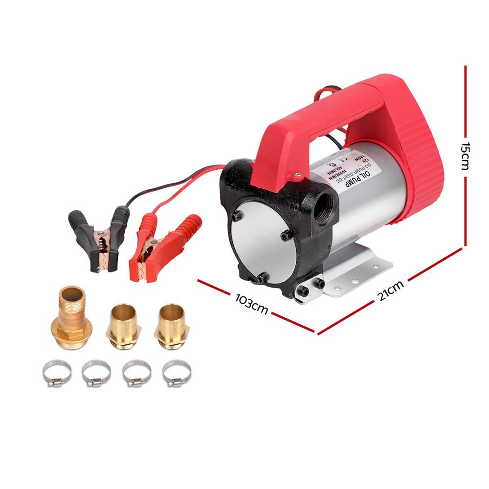 12V Diesel Oil Transfer Pump Stainless Steel Digital Flow Meter