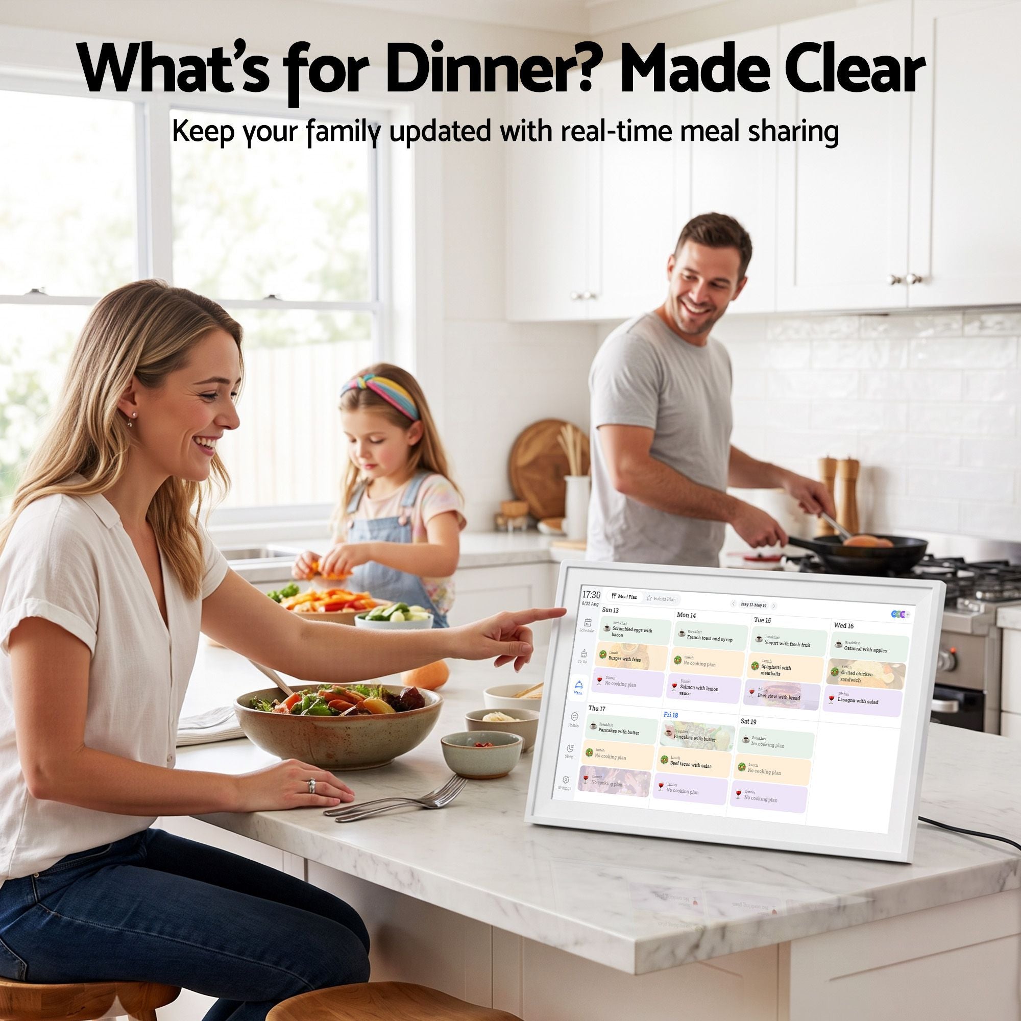 Artiss 15.6" Digital Calendar Planner Smart Photo Frame Family Chore Chart & Sync