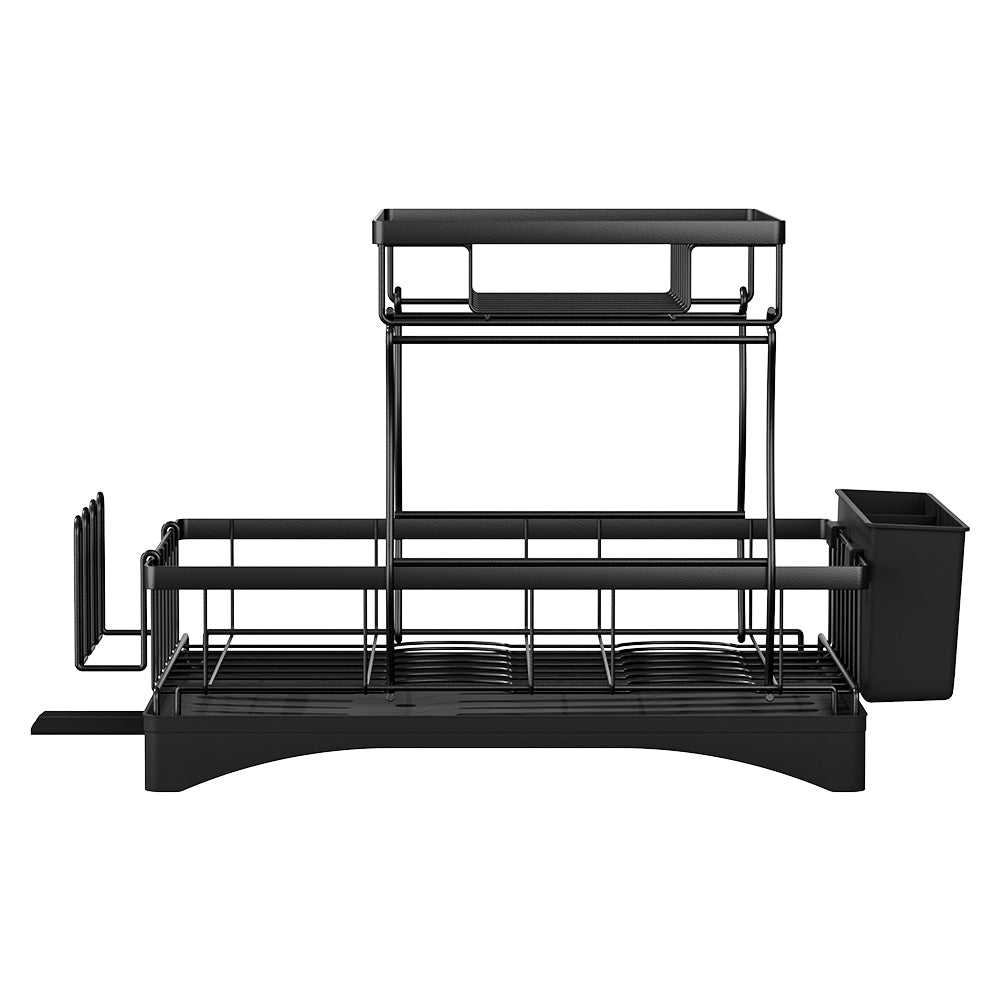Cefito 2-Tier Expandable Dish Rack Black
