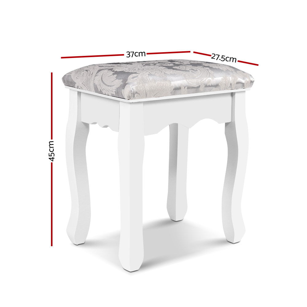 Artiss Velvet Dressing Stool White