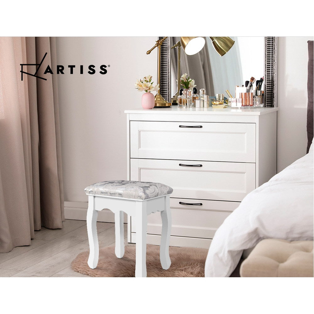 Artiss Velvet Dressing Stool White