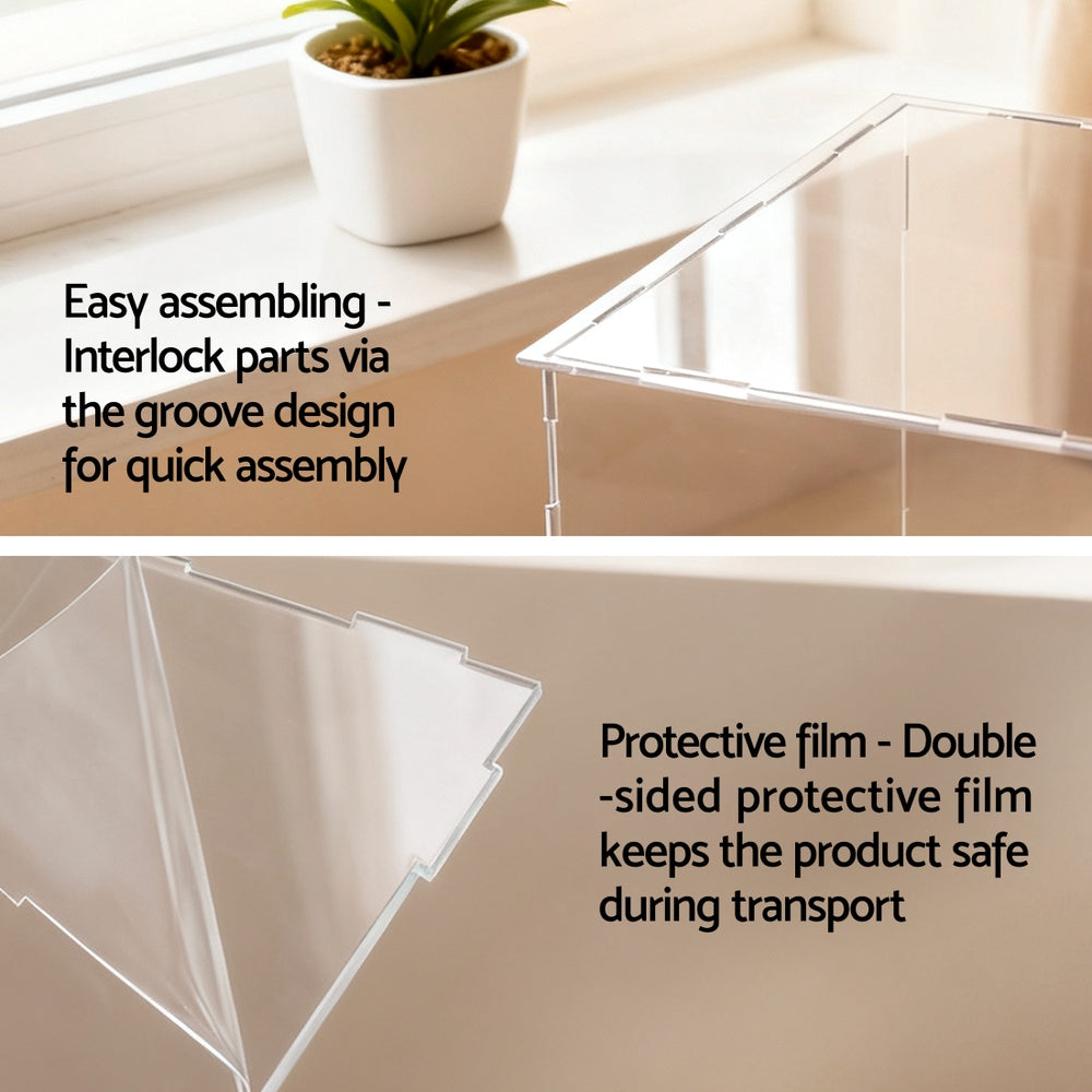 Artiss Clear Acrylic Display Case Dustproof Protection Box For Car Toys 30CM