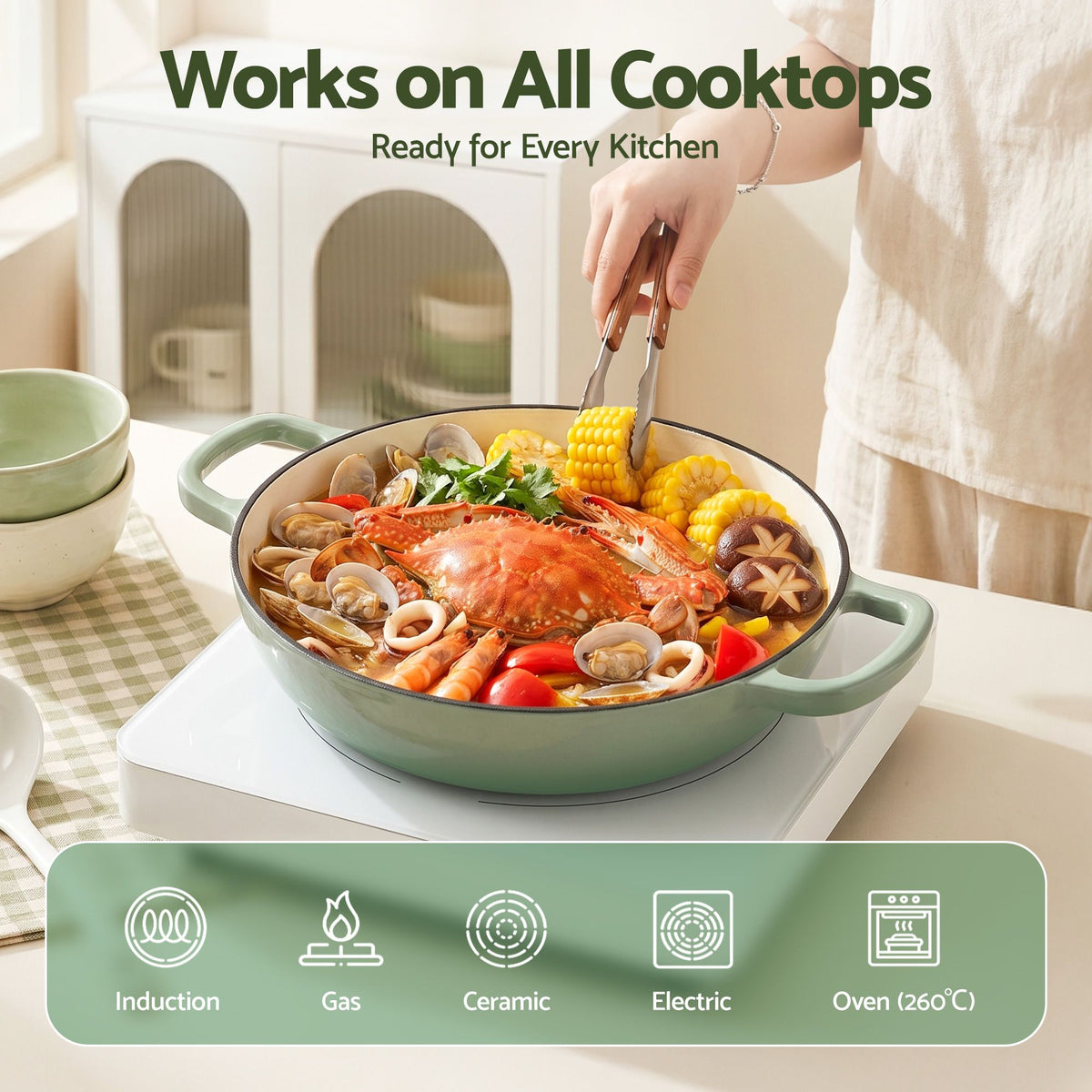 5-Star Chef 3.3L Enameled Cast Iron Dutch Oven with Lid