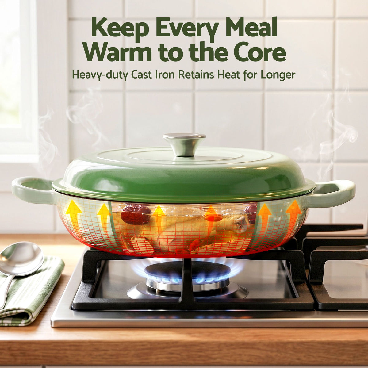 5-Star Chef 3.3L Enameled Cast Iron Dutch Oven with Lid