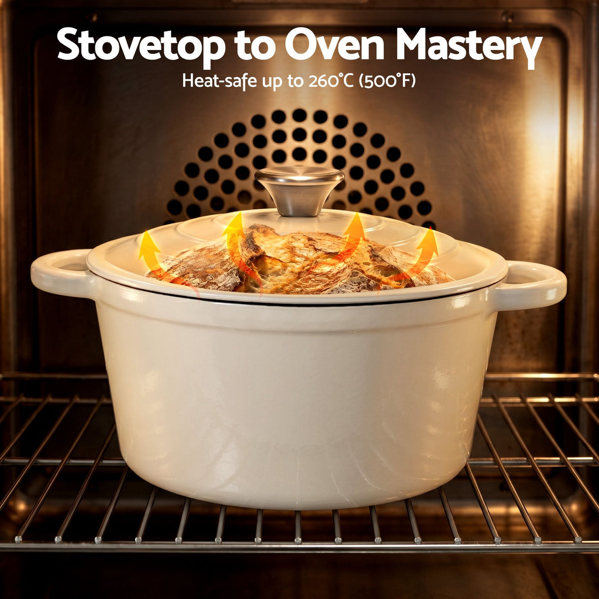 5-Star Chef 3.8L Enameled Cast Iron Dutch Oven with Lid