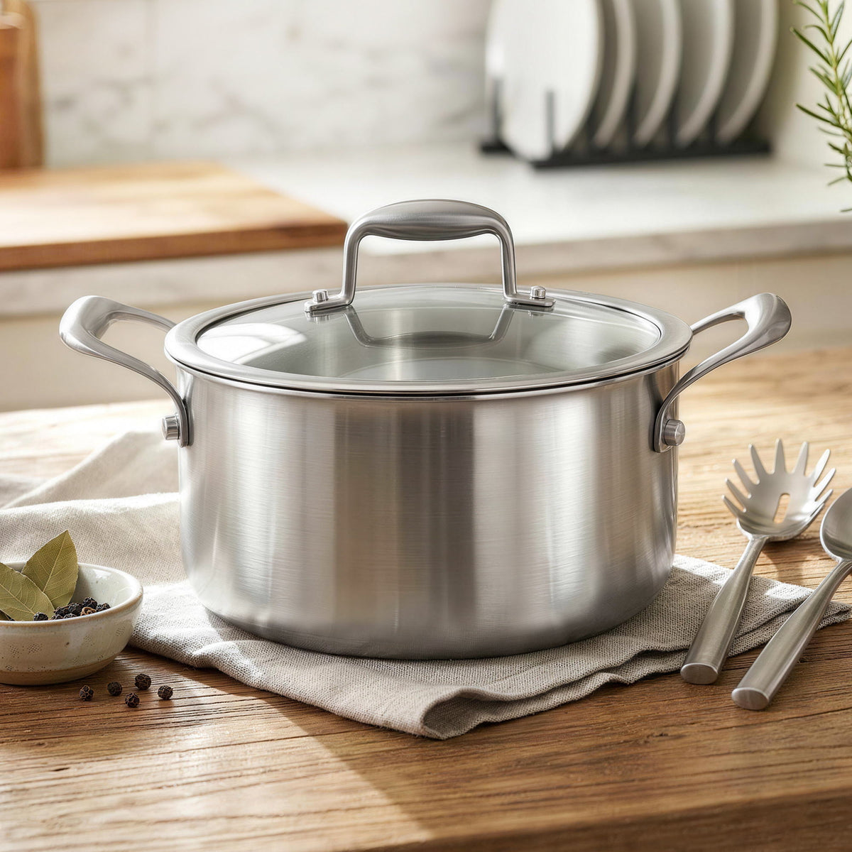 5-Star Chef Stainless Steel Dutch Oven 4.5L 24cm with Lid