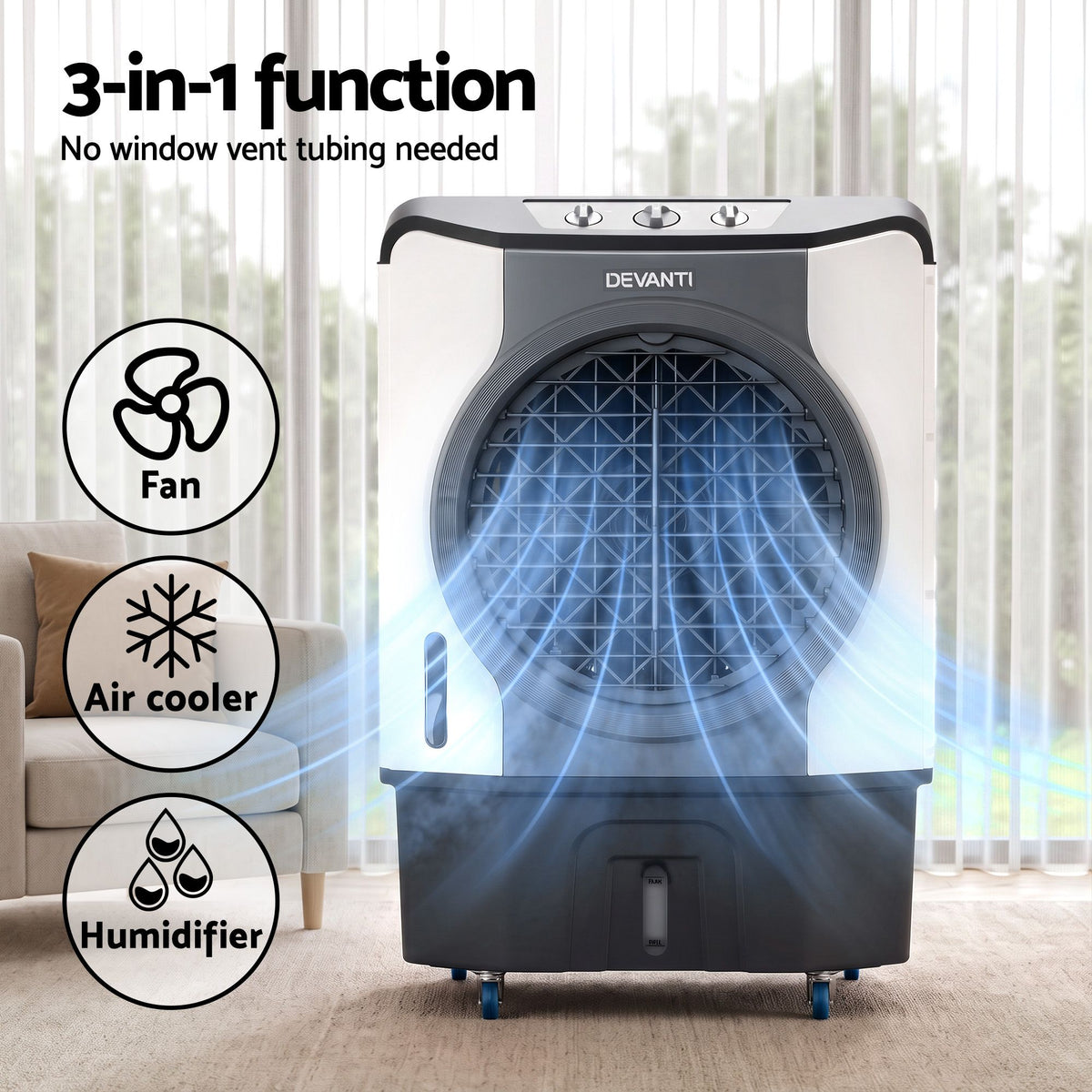 Devanti Evaporative Air Cooler 45L Commercial