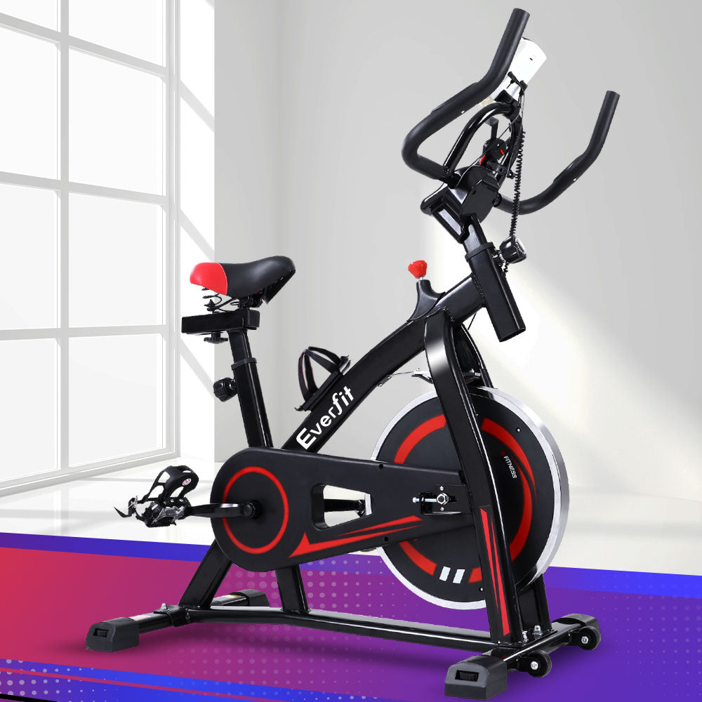 Flywheel Spin Exercise Bike Commercial Black Fitness Machine
