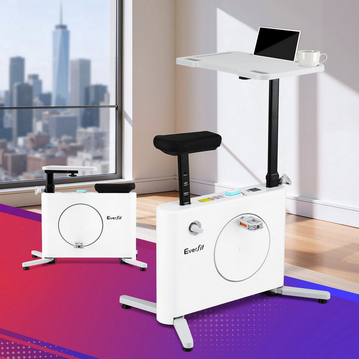 Everfit Magnetic Desk Exercise Bike with Tabletop Workstation