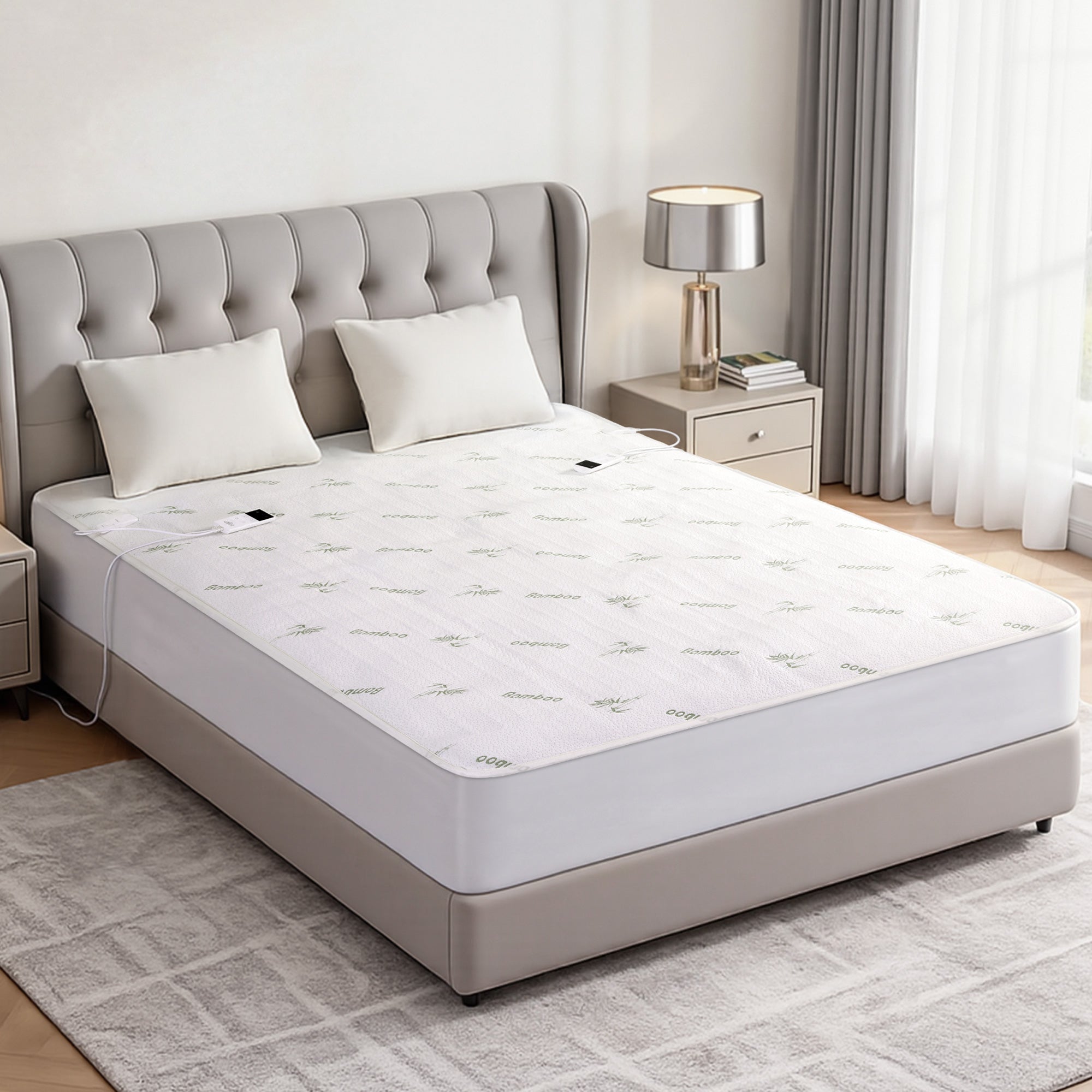 Giselle Electric Blanket Bamboo Fabric King Fitted Heated Pad Underlay Washable Winter