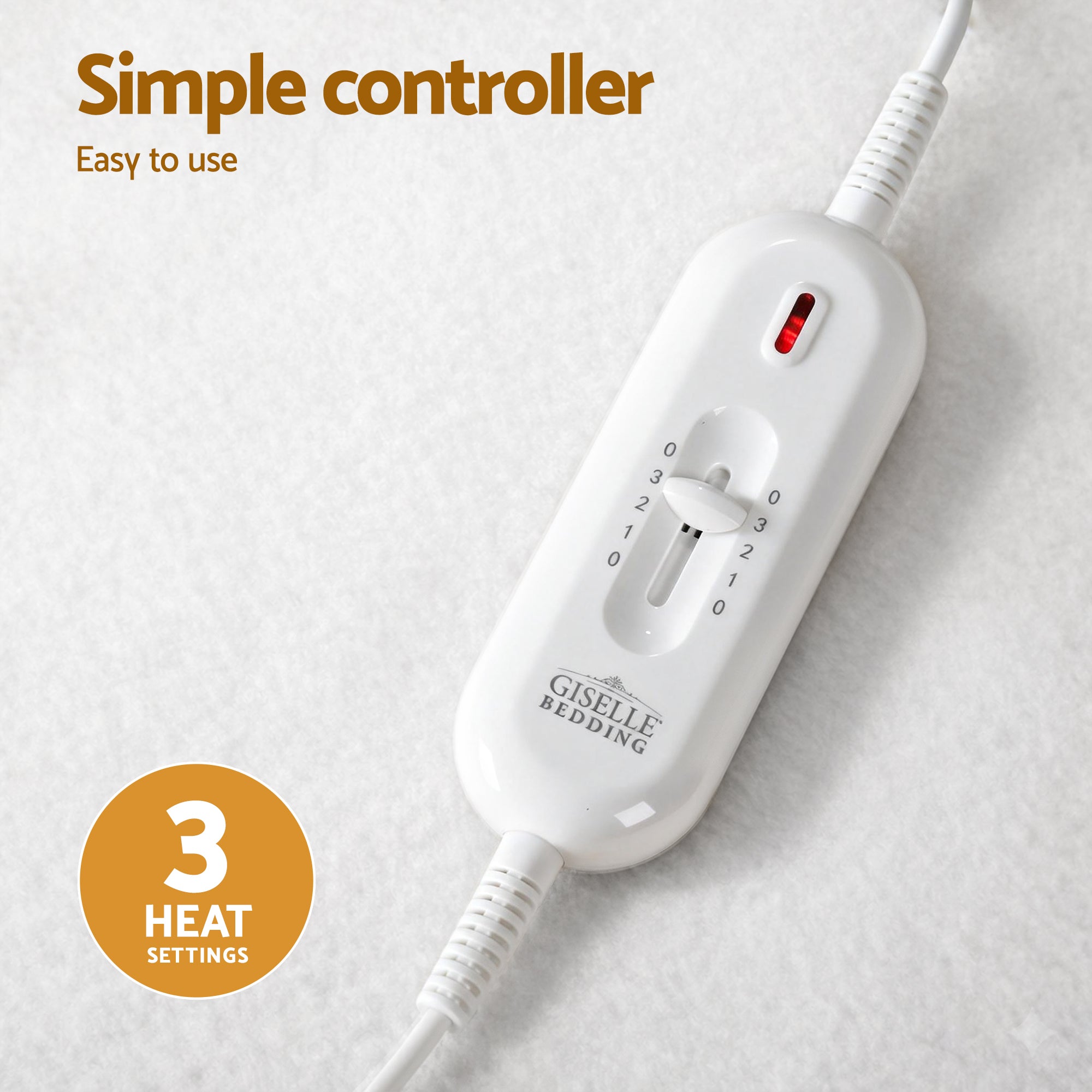 Giselle Electric Blanket King Single Heated Fully Fitted Washable Pad Winter Warm