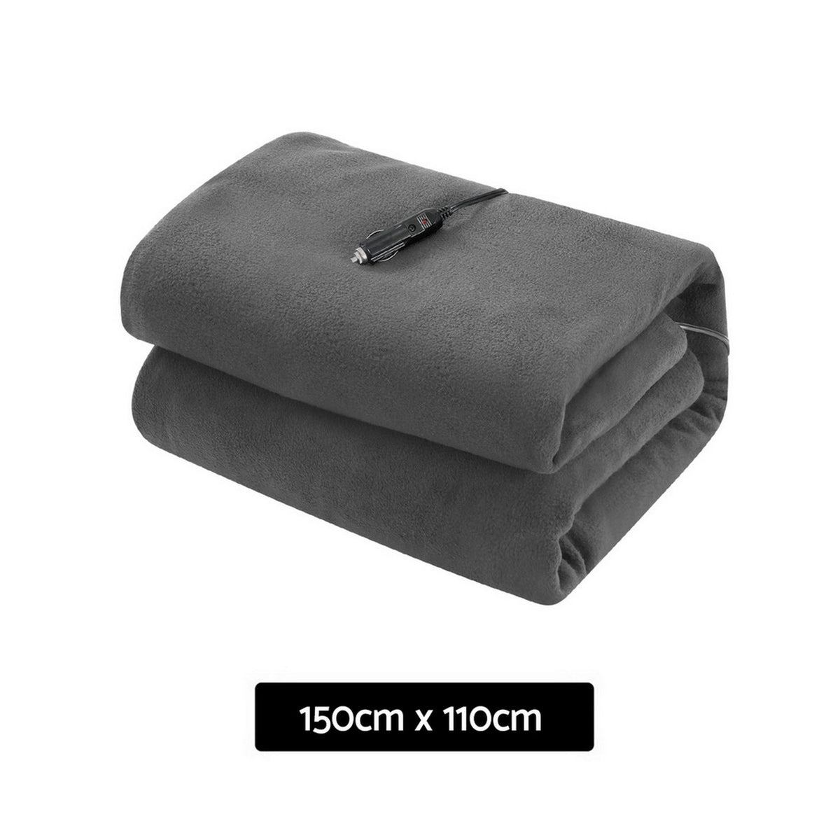 Giselle Electric Heated Car Blanket Throw Rug Grey
