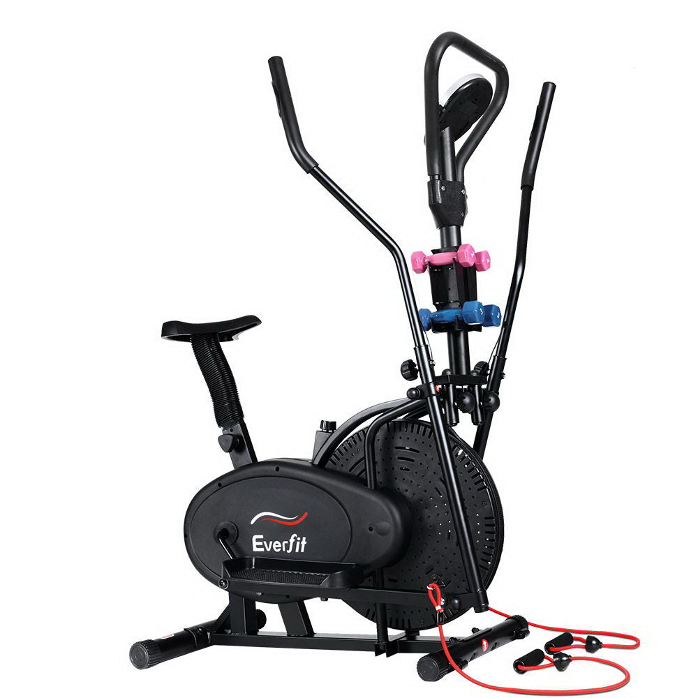 Everfit 6-in-1 Elliptical Cross Trainer Exercise Bike Black