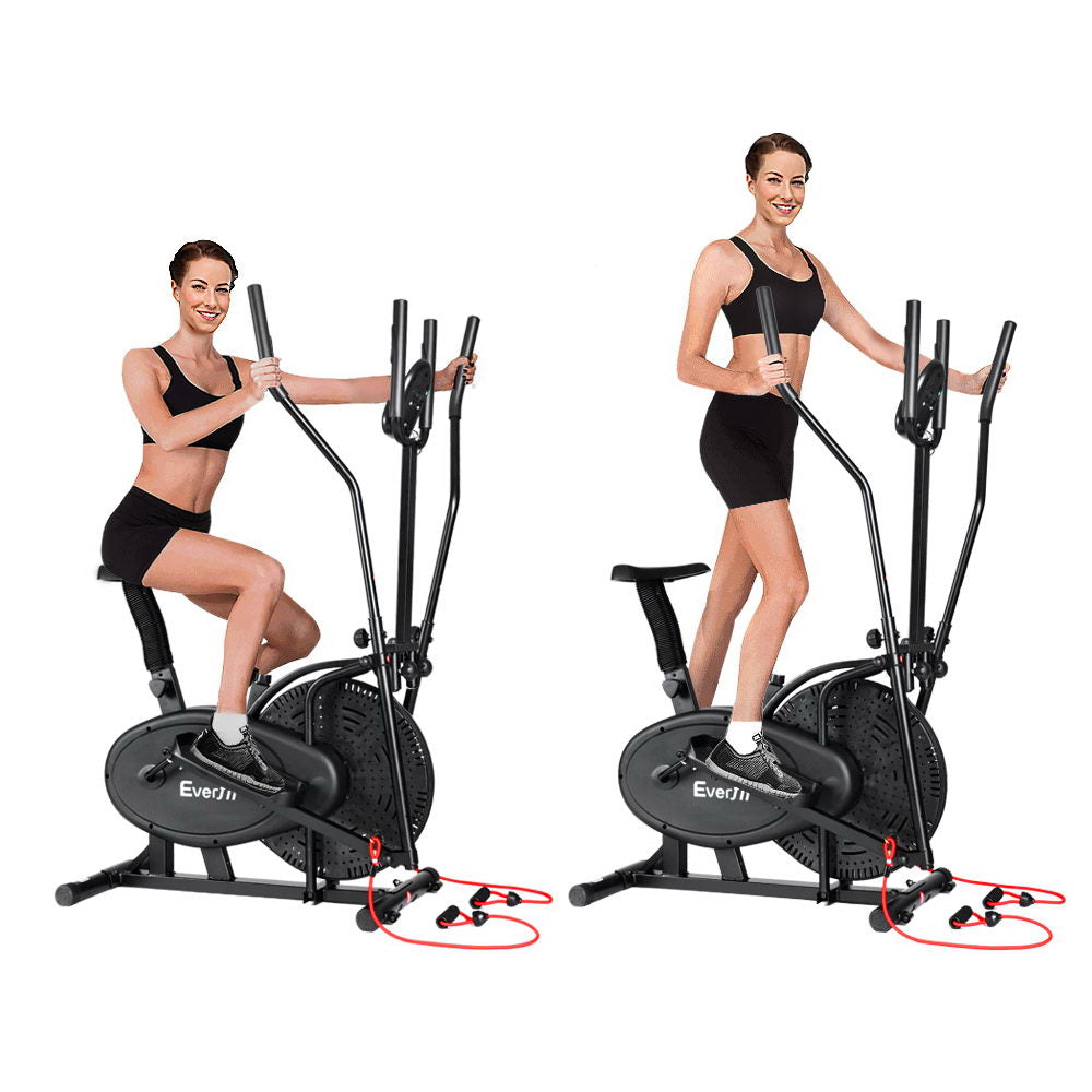 Everfit 5-in-1 Elliptical Cross Trainer Exercise Bike Black