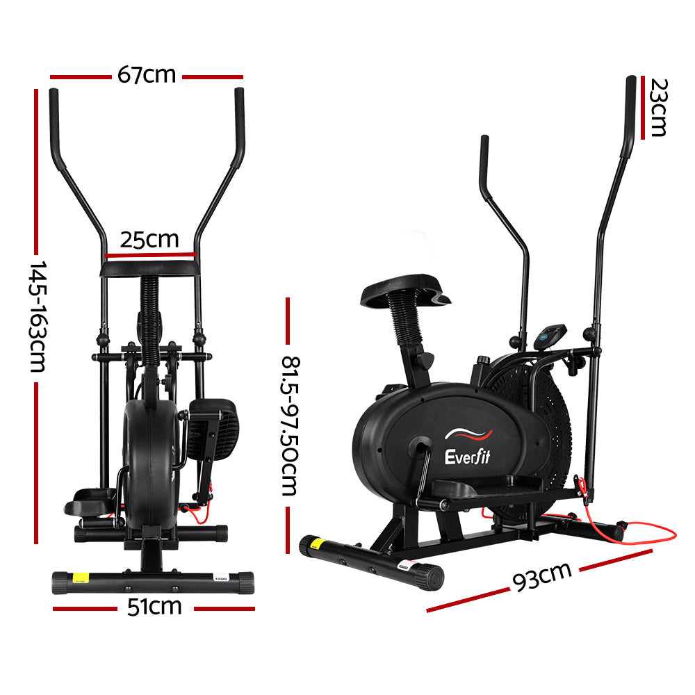 Everfit Elliptical Cross Trainer Exercise Bike 4 in 1 Home Gym
