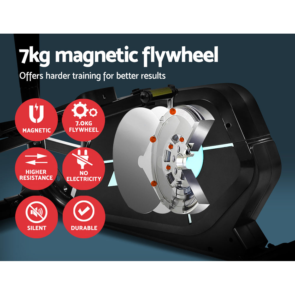 Everfit Elliptical Cross Trainer Magnetic Black Home Gym Fitness Machine