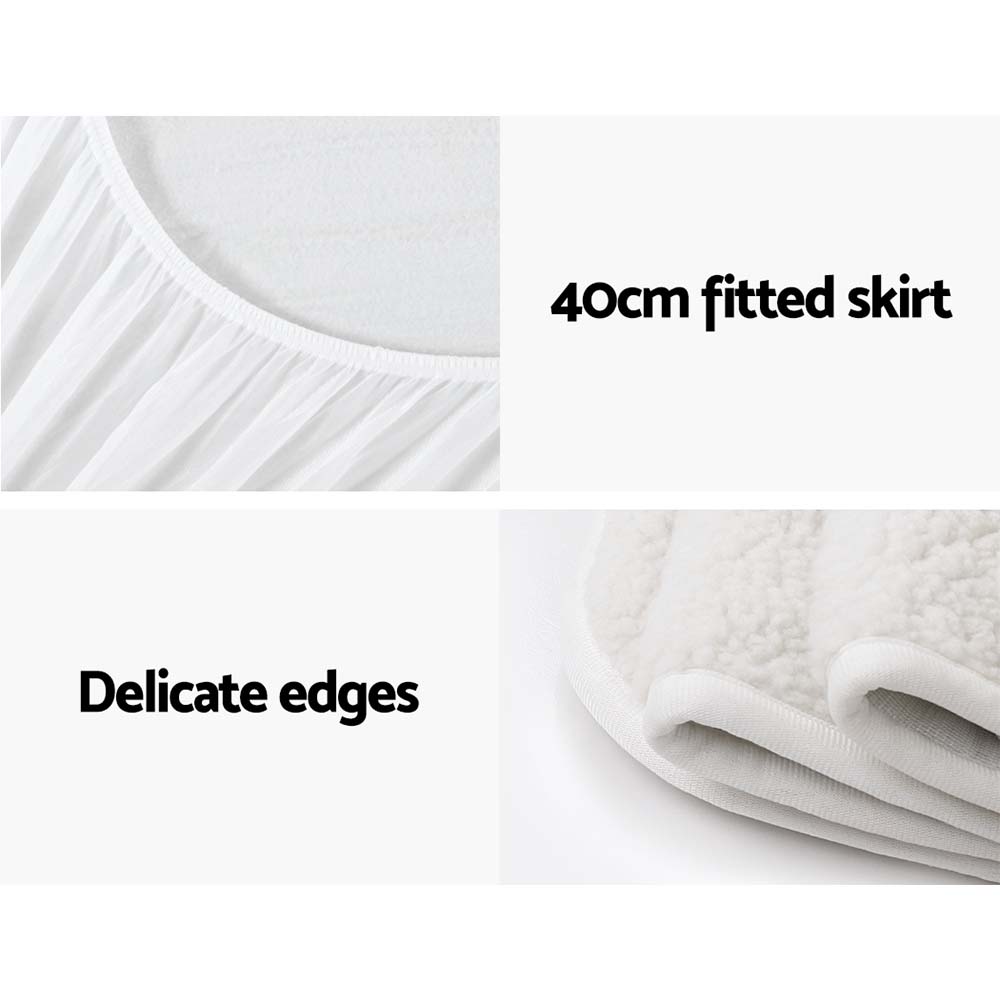 Giselle Double Electric Blanket Fleecy Fabric White