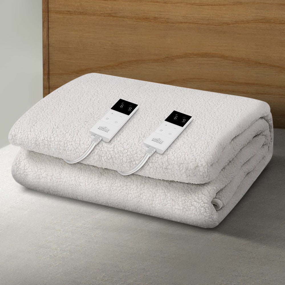 Giselle King Electric Blanket Fleecy Underlay White