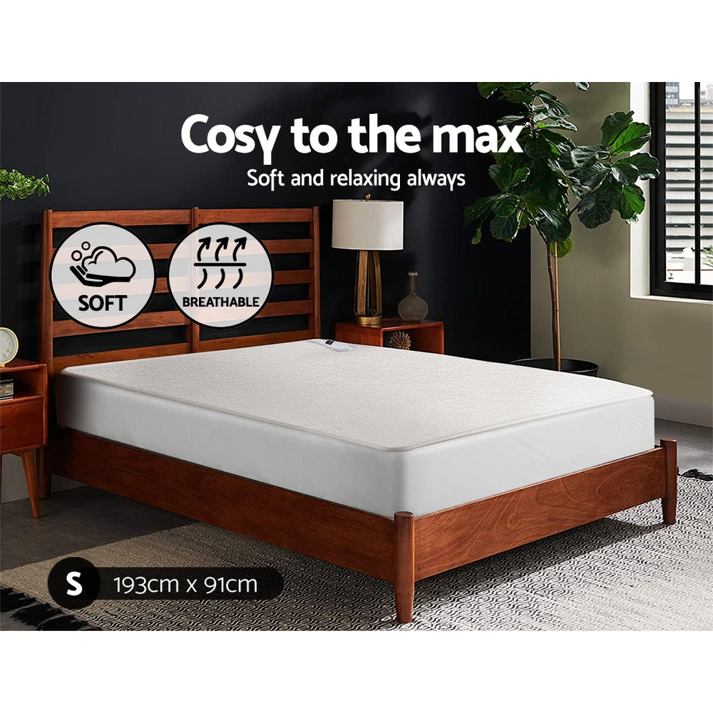 Giselle Single Electric Blanket Fleecy White