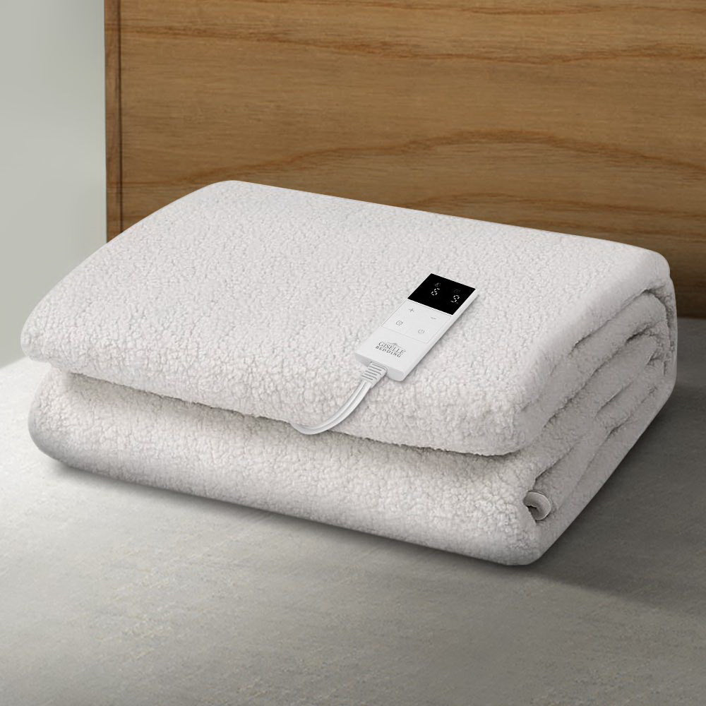 Giselle Single Electric Blanket Fleecy White