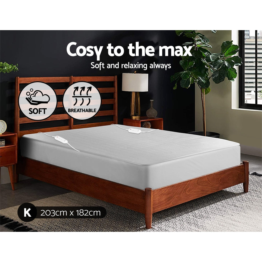 Giselle King Electric Blanket Polyester White