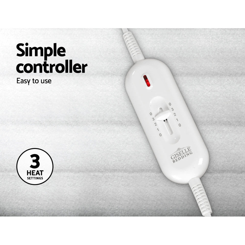 Giselle King Electric Blanket Polyester White