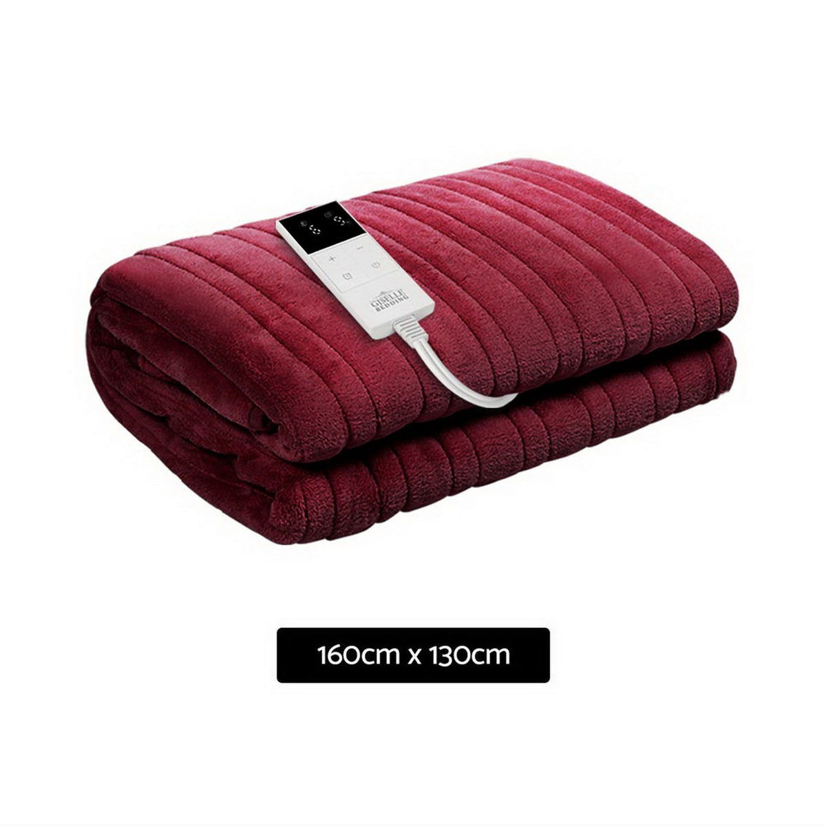 Giselle Electric Heated Throw Rug 160cm x 130cm Red