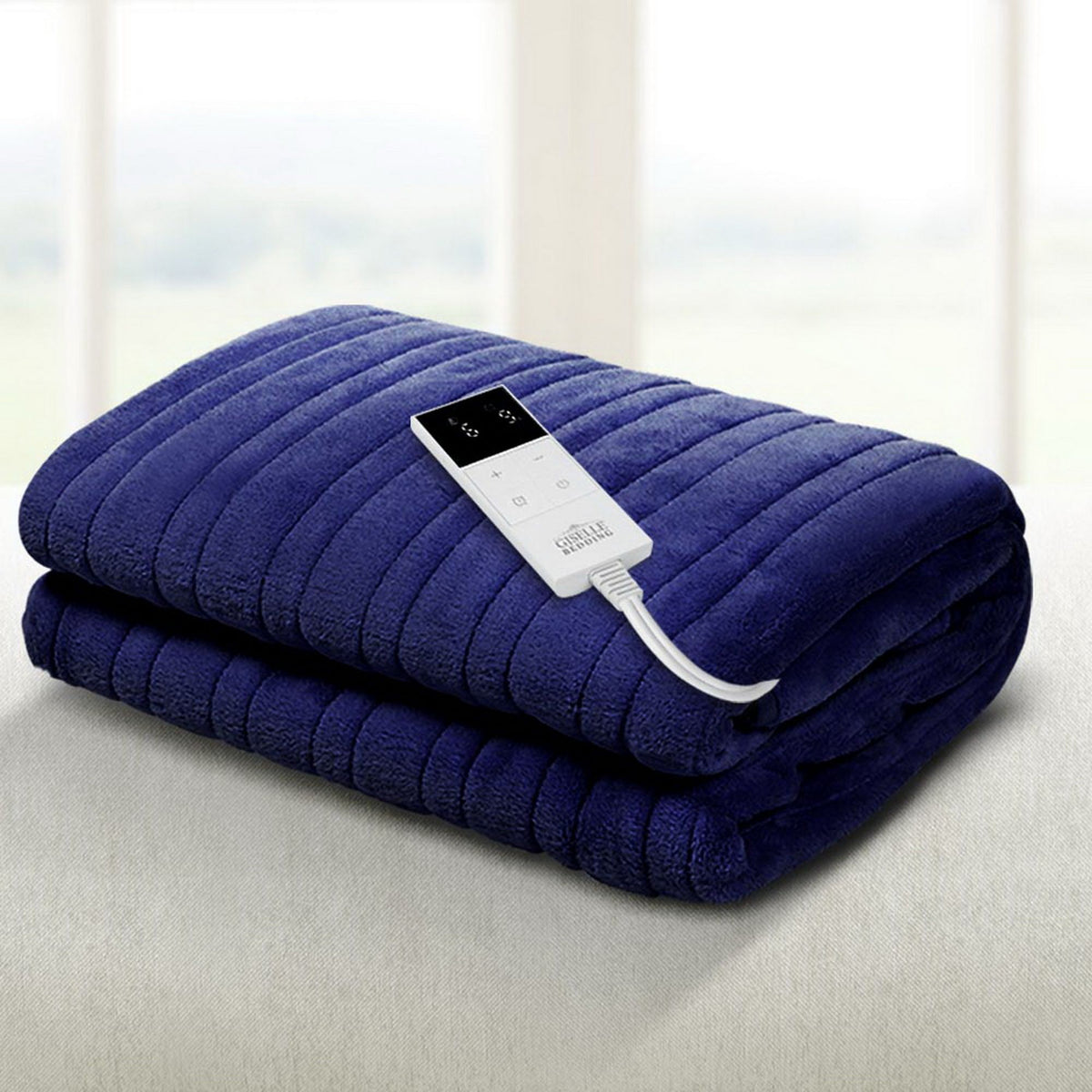 Giselle Bedding Electric Throw Blanket Navy 160cm x 130cm