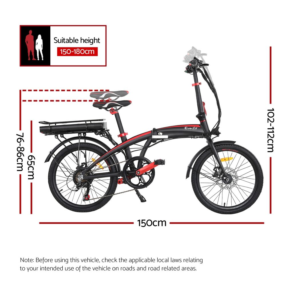 Everfit Folding Electric Bike 250W Urban City eBike