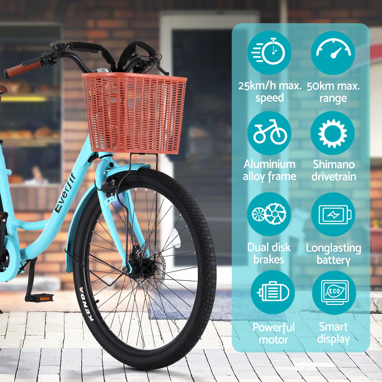 Everfit 26" Electric City Bike Commuter Blue