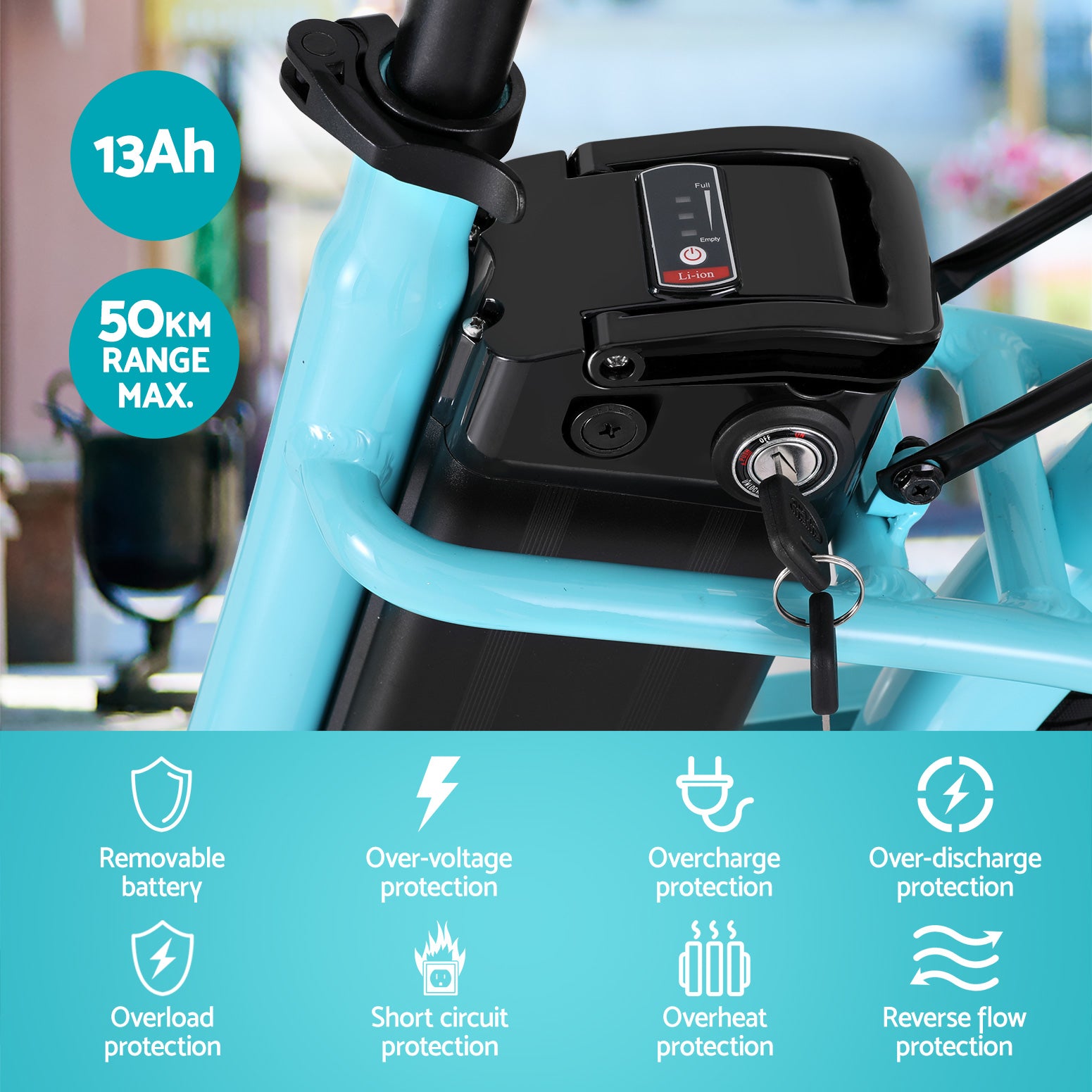 Everfit 26" Electric City Bike Commuter Blue