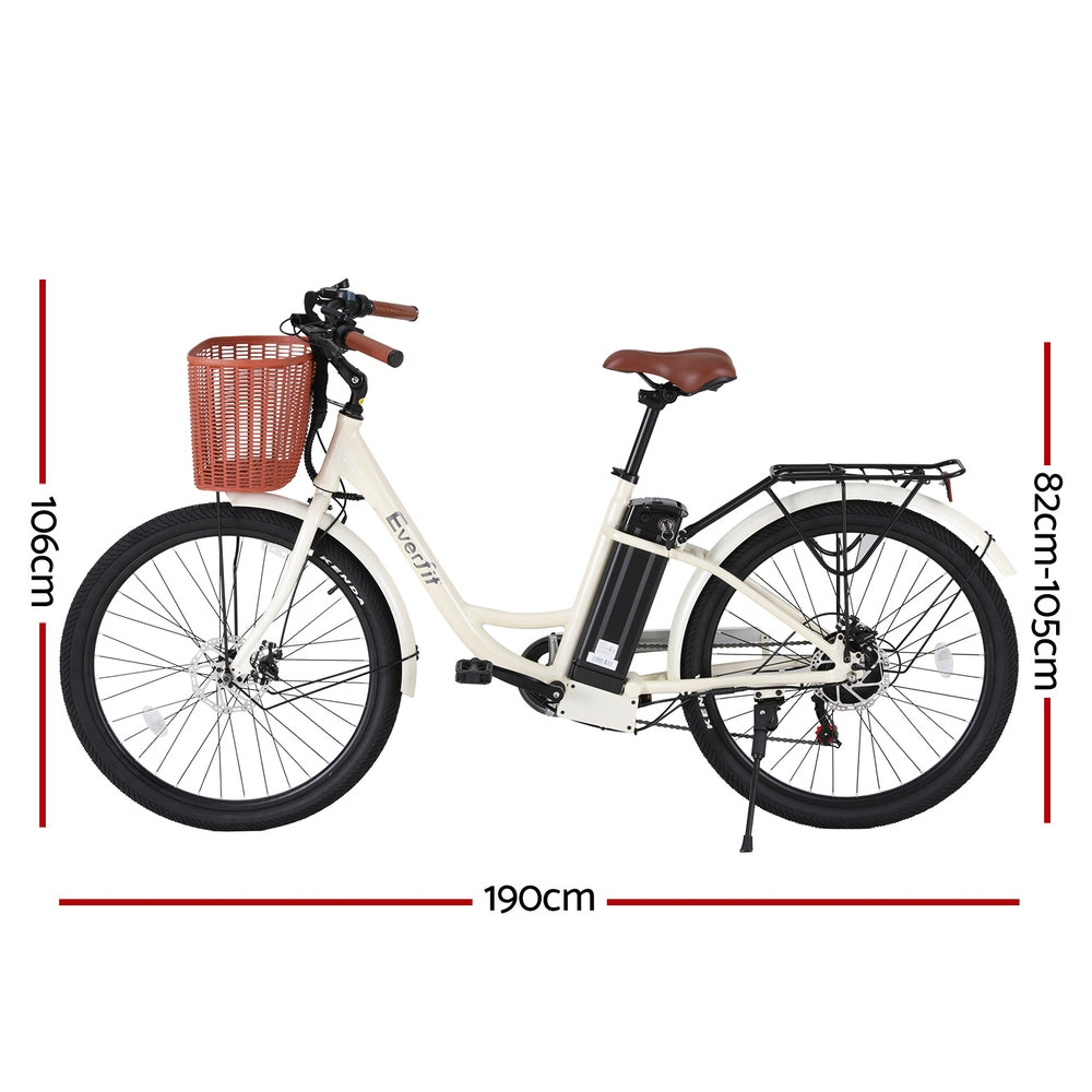Everfit 26" Electric Bike City Bicycle eBike e-Bike Commuter w/ Battery WH