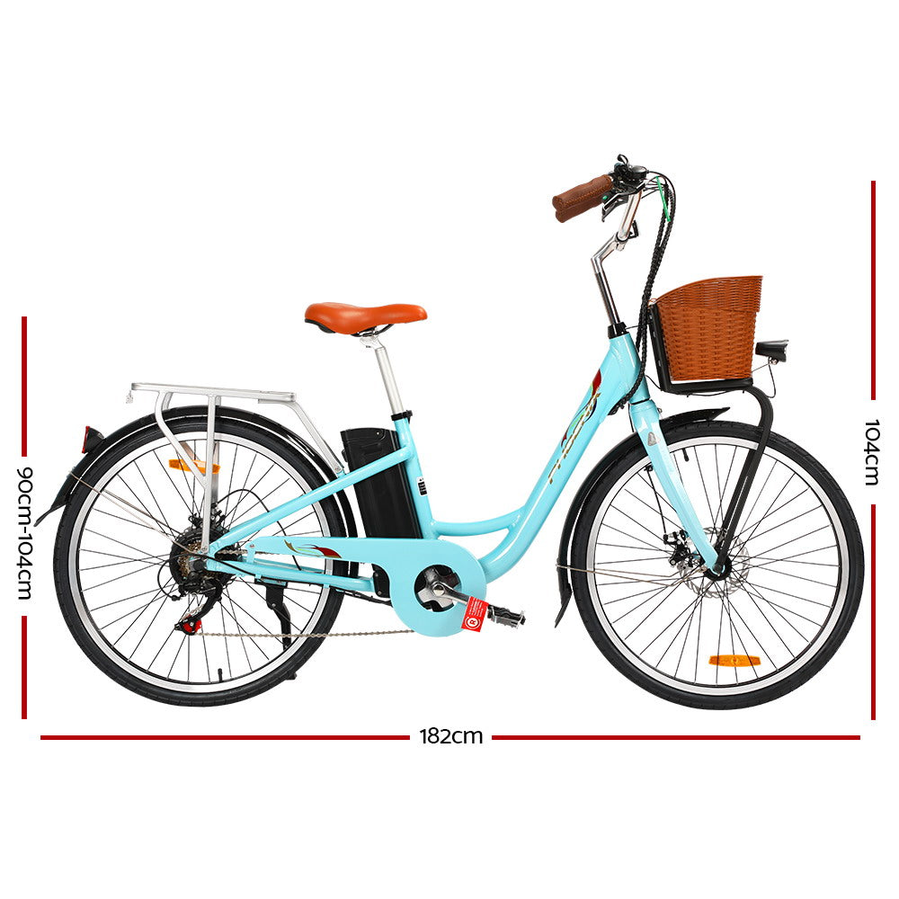 Phoenix 26" Electric Urban Bike Removable Battery Blue
