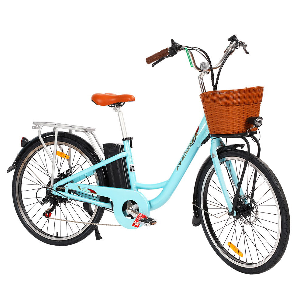 Phoenix 26" Electric Urban Bike Removable Battery Blue