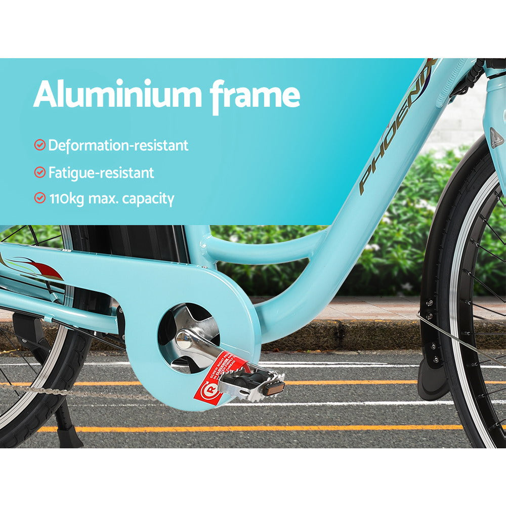 Phoenix 26" Electric Urban Bike Removable Battery Blue