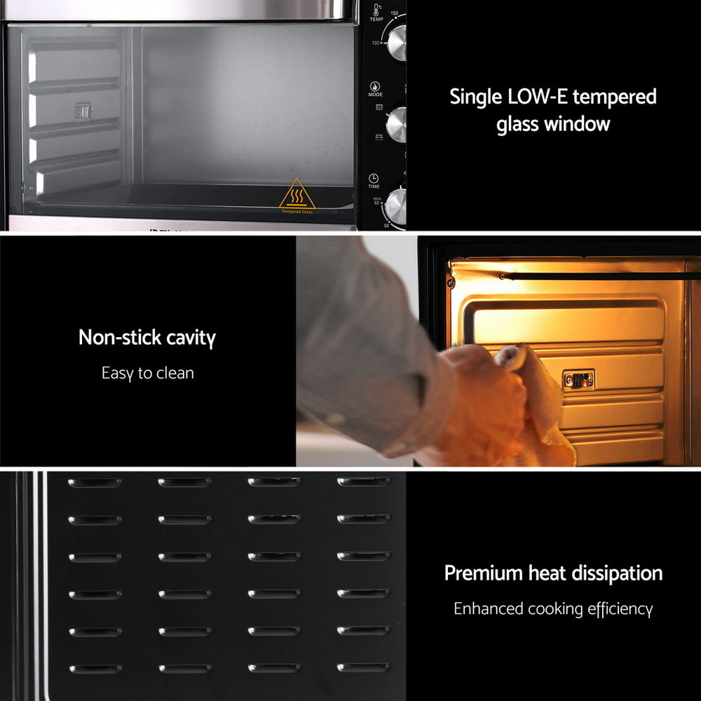 Devanti 30L Electric Convection Oven with Rotisserie Set 1600W