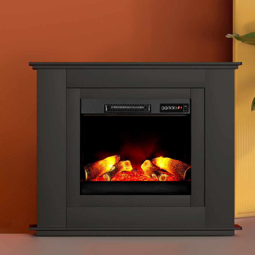 Devanti 2000W Electric Fireplace Heater Black