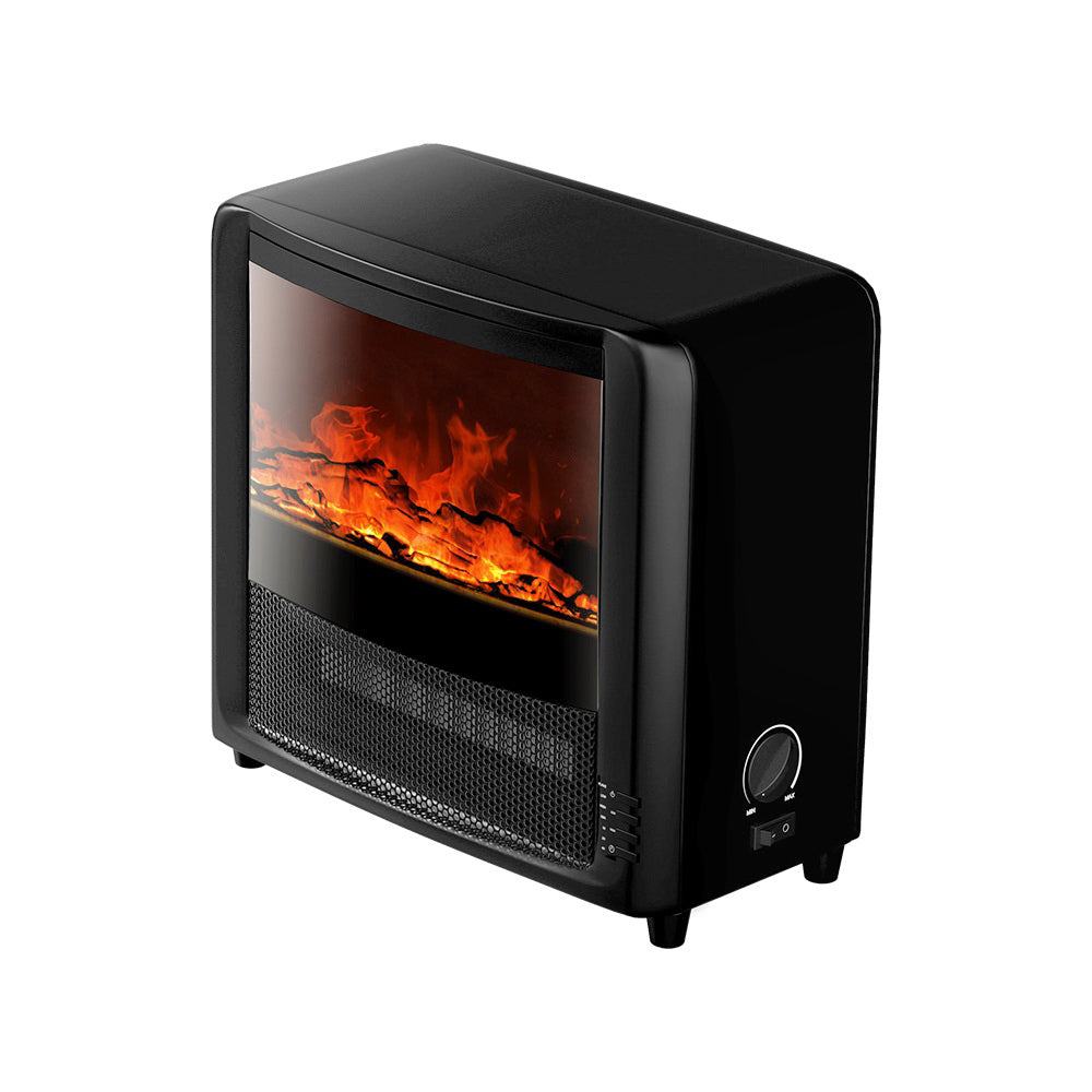 Devanti 2000W Electric Fireplace Heater Black Freestanding