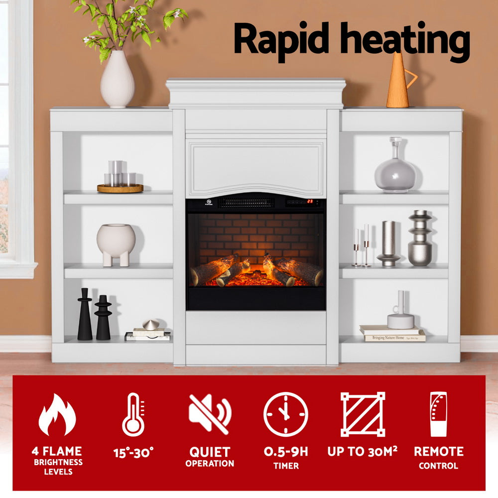 Devanti 2000W Electric Fireplace Heater White