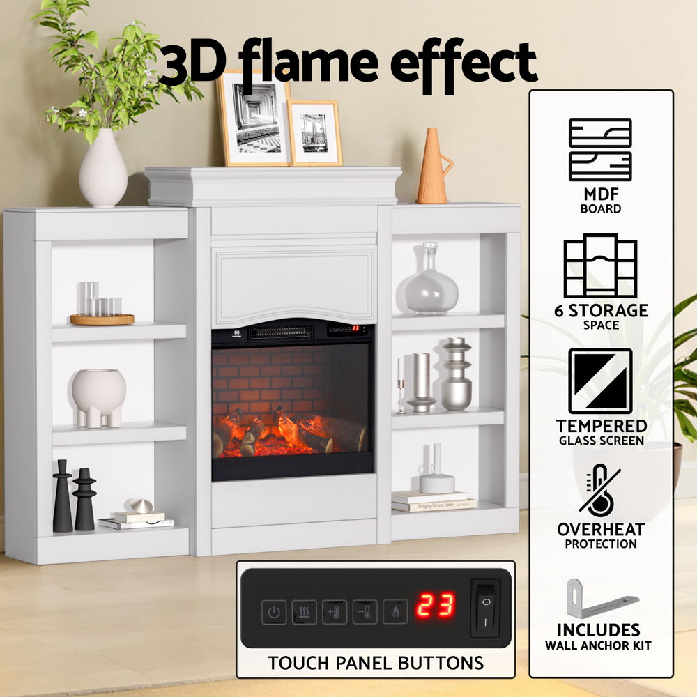 Devanti 2000W Electric Fireplace Heater White