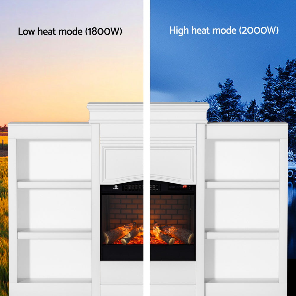 Devanti 2000W Electric Fireplace Heater White