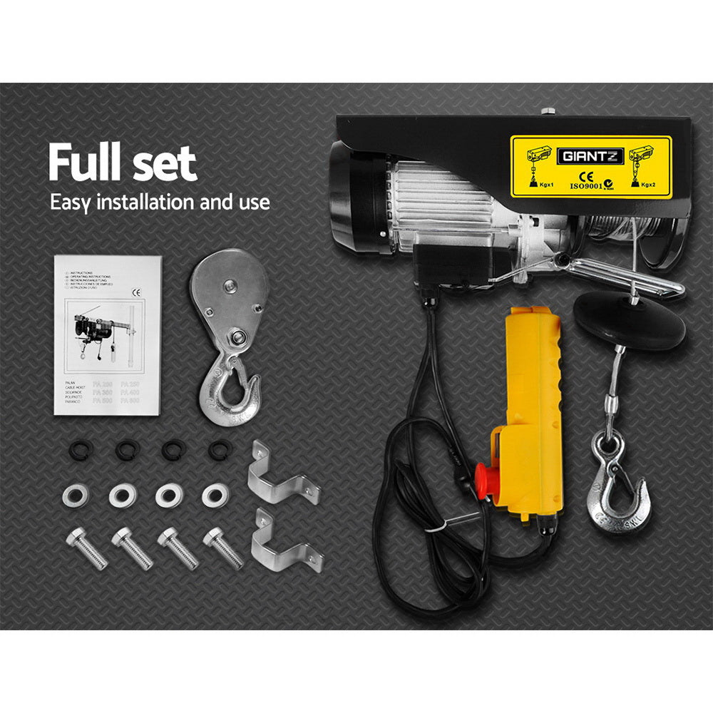 Giantz 400/800KG Electric Hoist Winch 18M Cable Remote Chain Lifting