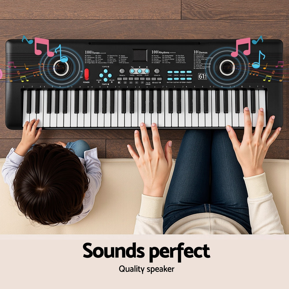Alpha 61-Key Digital Piano Keyboard Electric Kids Black