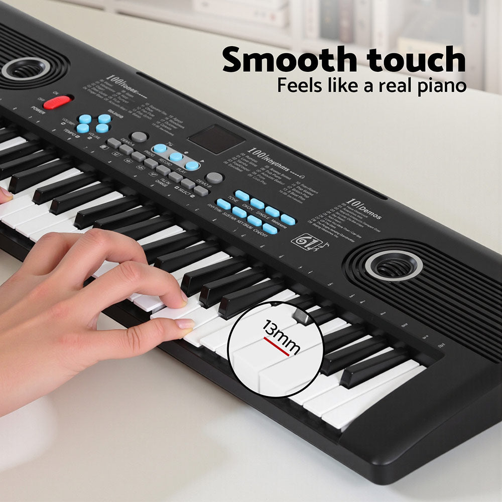 Alpha 61-Key Digital Piano Keyboard Electric Kids Black