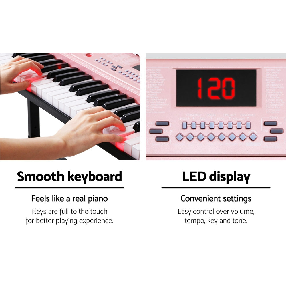 Alpha 61-Key Electronic Keyboard Lighted Pink