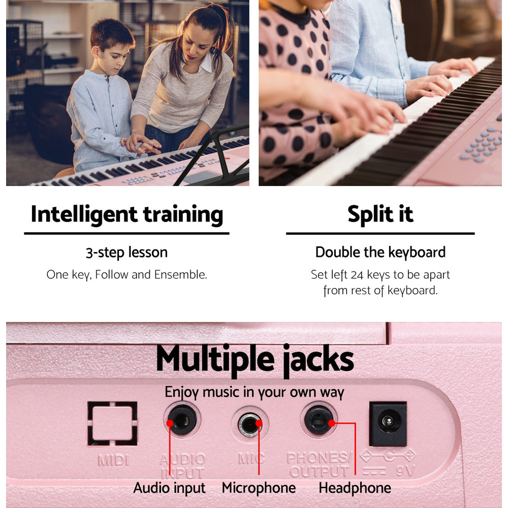 Alpha 61-Key Electronic Keyboard Lighted Pink