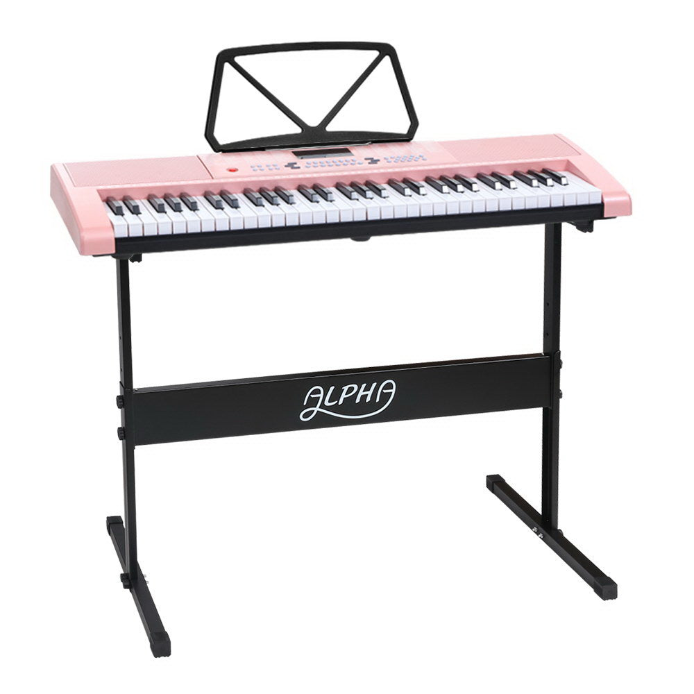 Alpha 61-Key Electronic Keyboard Lighted Pink
