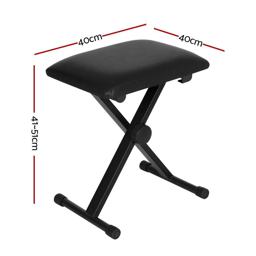 Alpha Adjustable Piano Stool Black PU Fabric