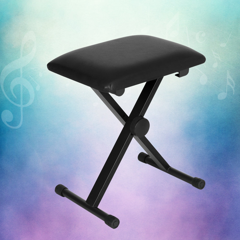 Alpha Adjustable Piano Stool Black PU Fabric
