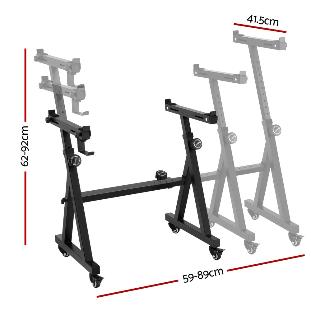 Alpha Adjustable Piano Stand Z-Stand Lockable Wheels Black